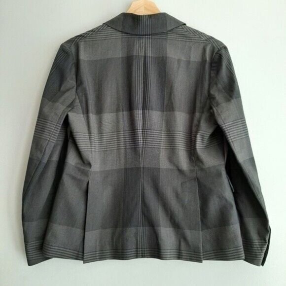 THEORY Zerena Wool & Cotton Blend Plaid Blazer Jacket Sz 8 - Picture 8 of 10